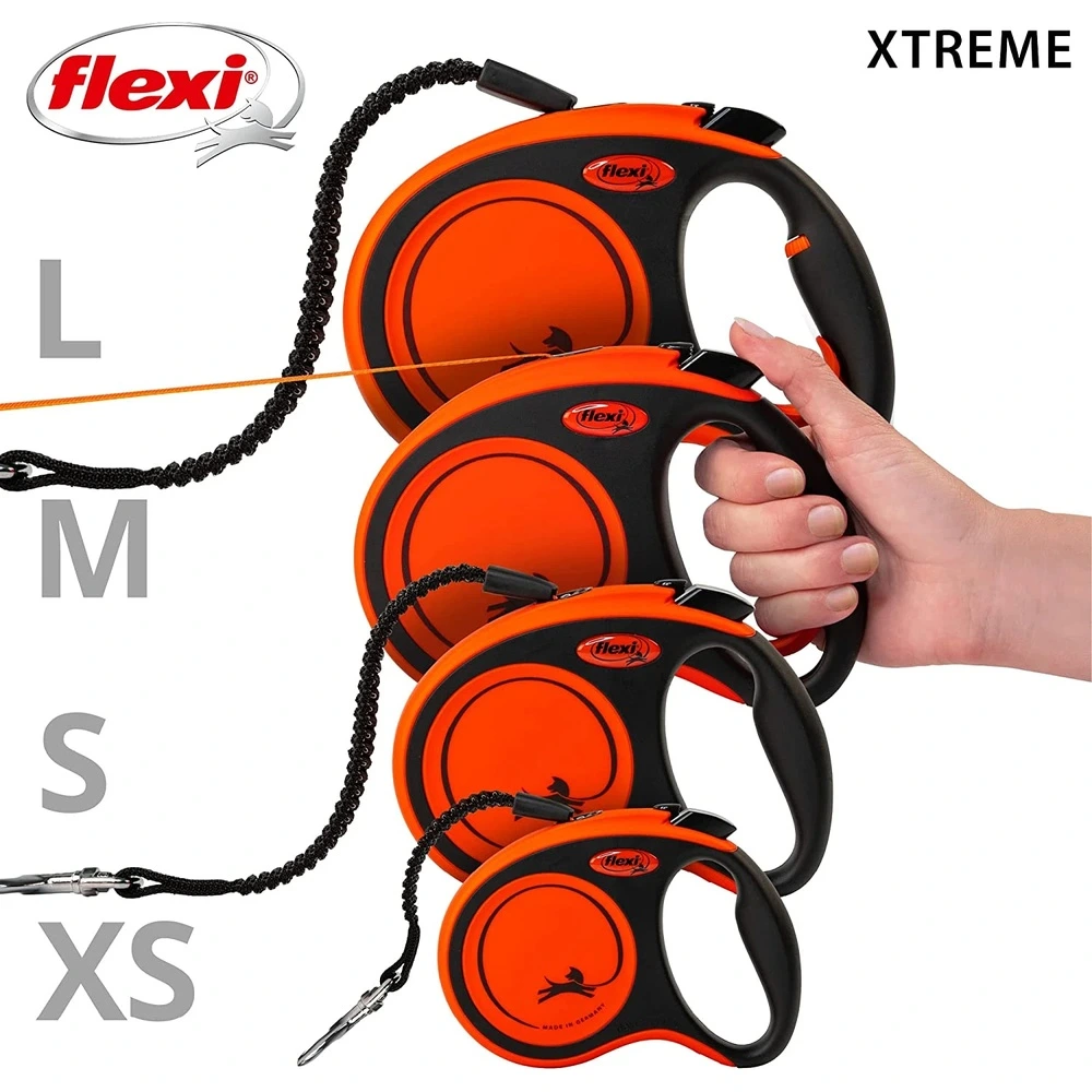 Повідець-рулетка Flexi для собак Xtreme стрічка оранжева розмір S 5 м/20 кг