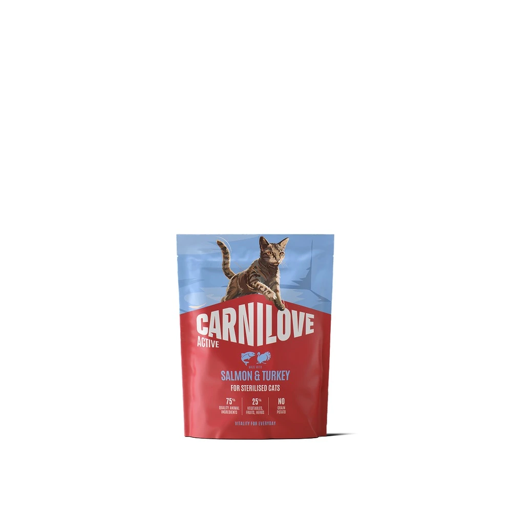 Корм сухий Carnilove Active Salmon & Turkey Sterilised для стерилізованих котів лосось та індичка 400 г
