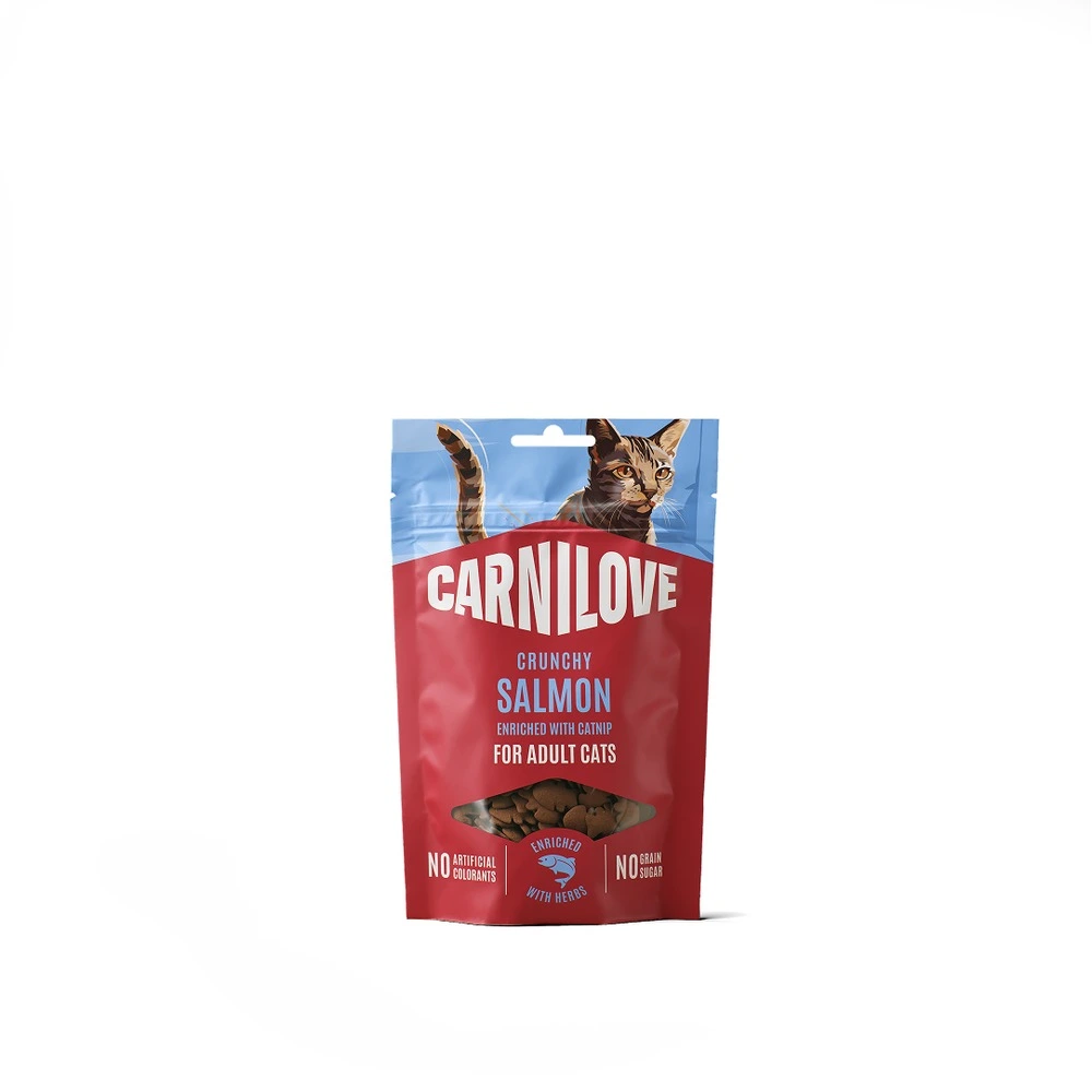 Ласощі Carnilove Crunchy Snack Salmon with Catnip для котів хрусткі лосось і котяча м'ята 50 г