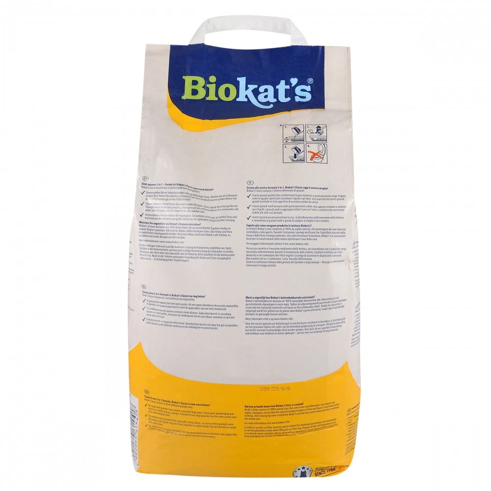 Наповнювач Biokats для котячого туалету Classic 3in1 бентонітовий 0,1–5 мм 10 л