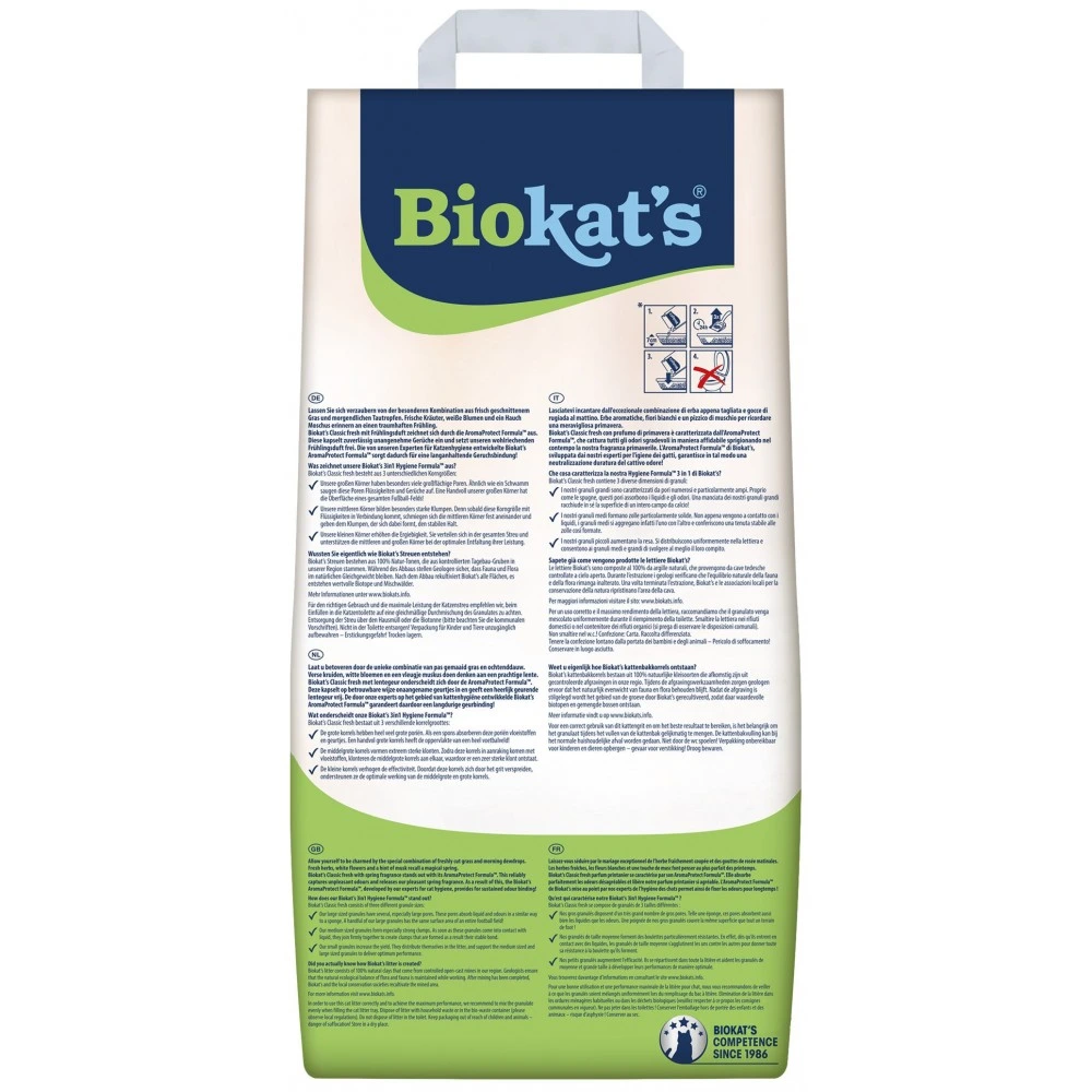 Наповнювач Biokats для котячого туалету Classic Fresh 3in1 бентонітовий 0,1 – 5мм 10 л