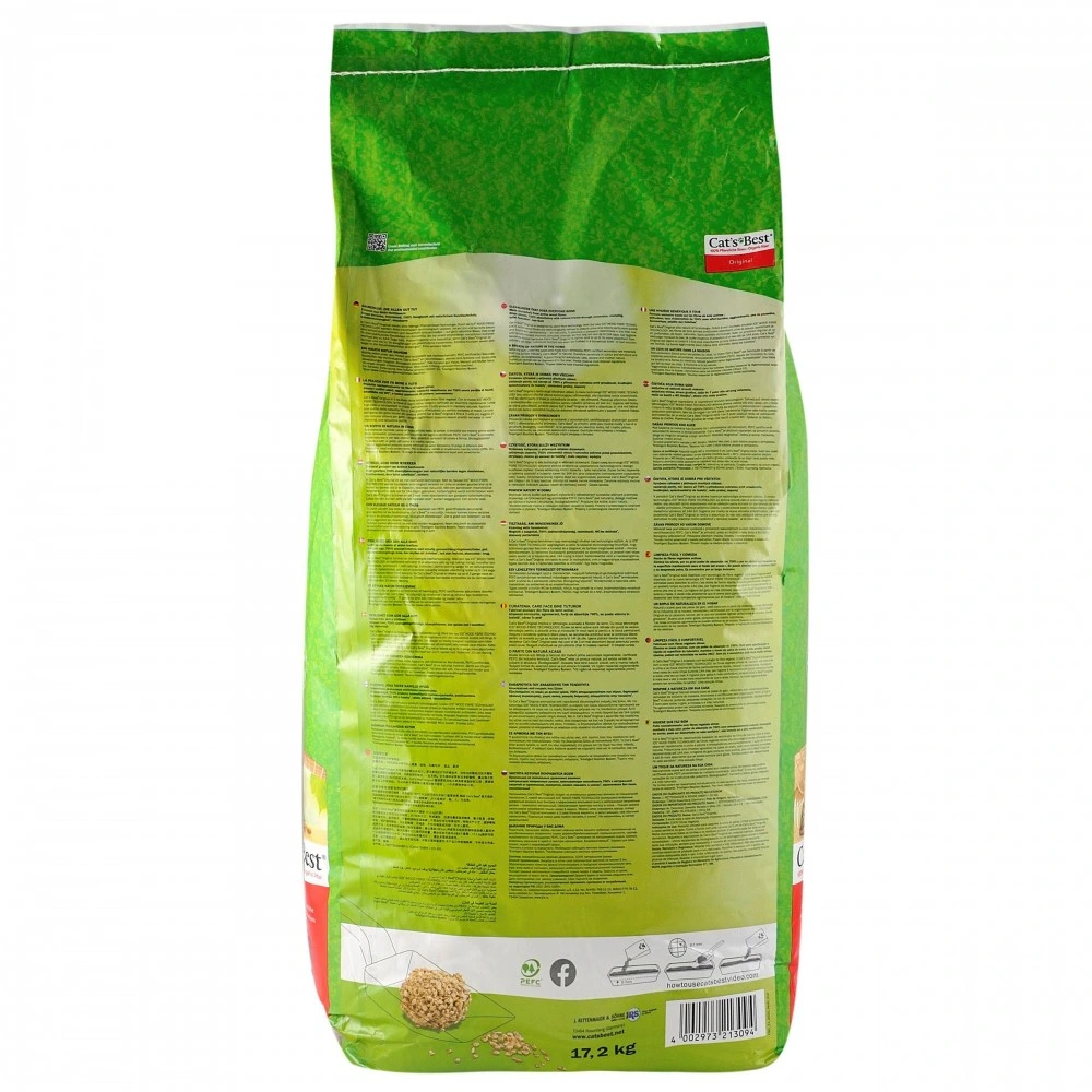 Наполнитель Cat’s Best для кошачьего туалета Original древесный 40 л / 17,2 кг