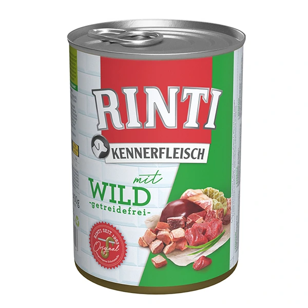 Вологий корм для собак Rinti Kennerfleisch mit Wild, Дичина, 0.4 кг