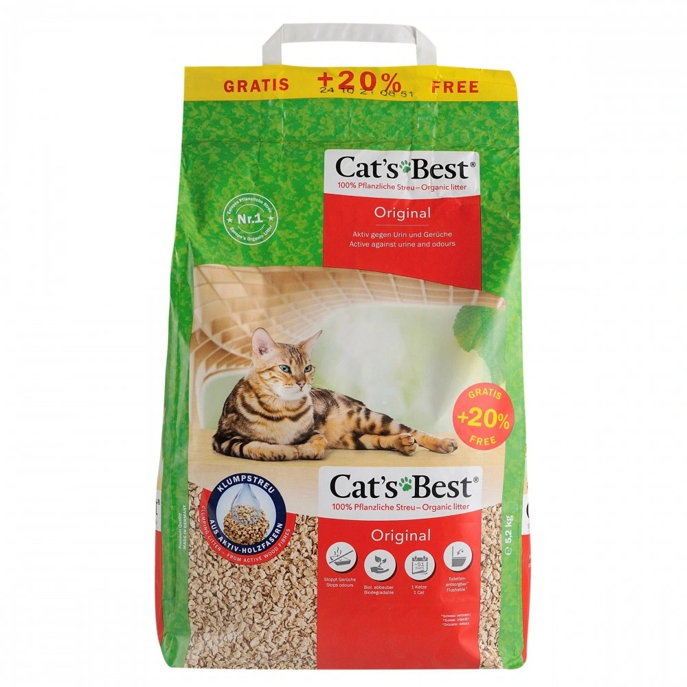 Наполнитель Cat’s Best для кошачьего туалета Original древесный 10 и 2 л / 5,2 кг
