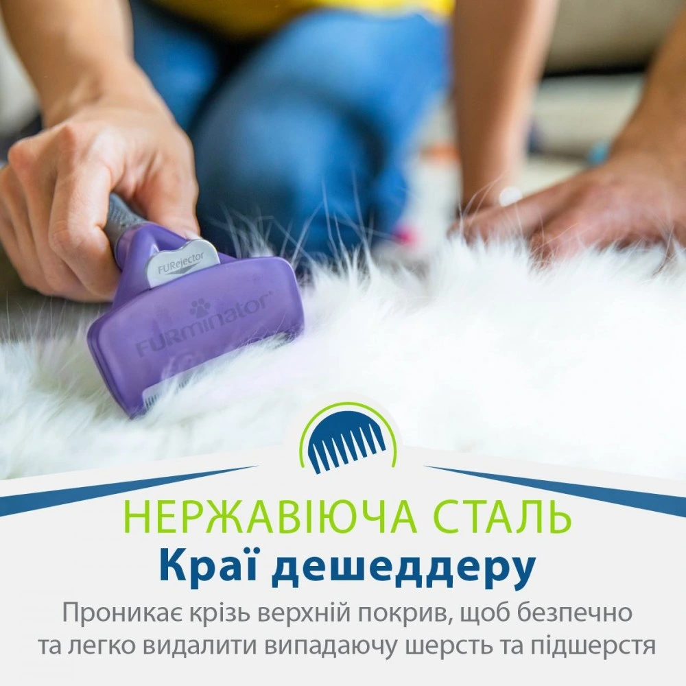 Фурмінатор FURminator для котів із довгою шерстю Long Hair розмір М/L