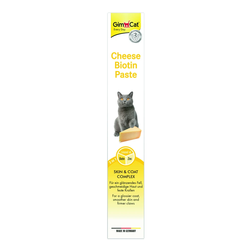 Паста GimCat Cheese Biotin Paste для котів усіх порід cирна з біотином 100г