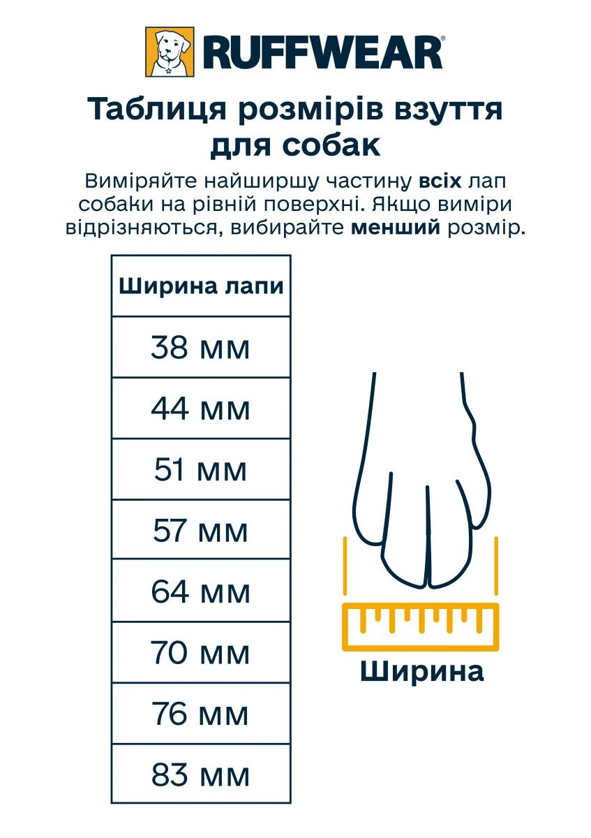 Черевики для собак Ruffwear Grip Trex™ 51 мм Чорний