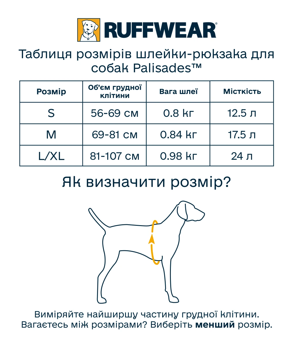 Шлея-рюкзак для собаки Ruffwear Palisades™ Pack L/XL Сіро-блакитний