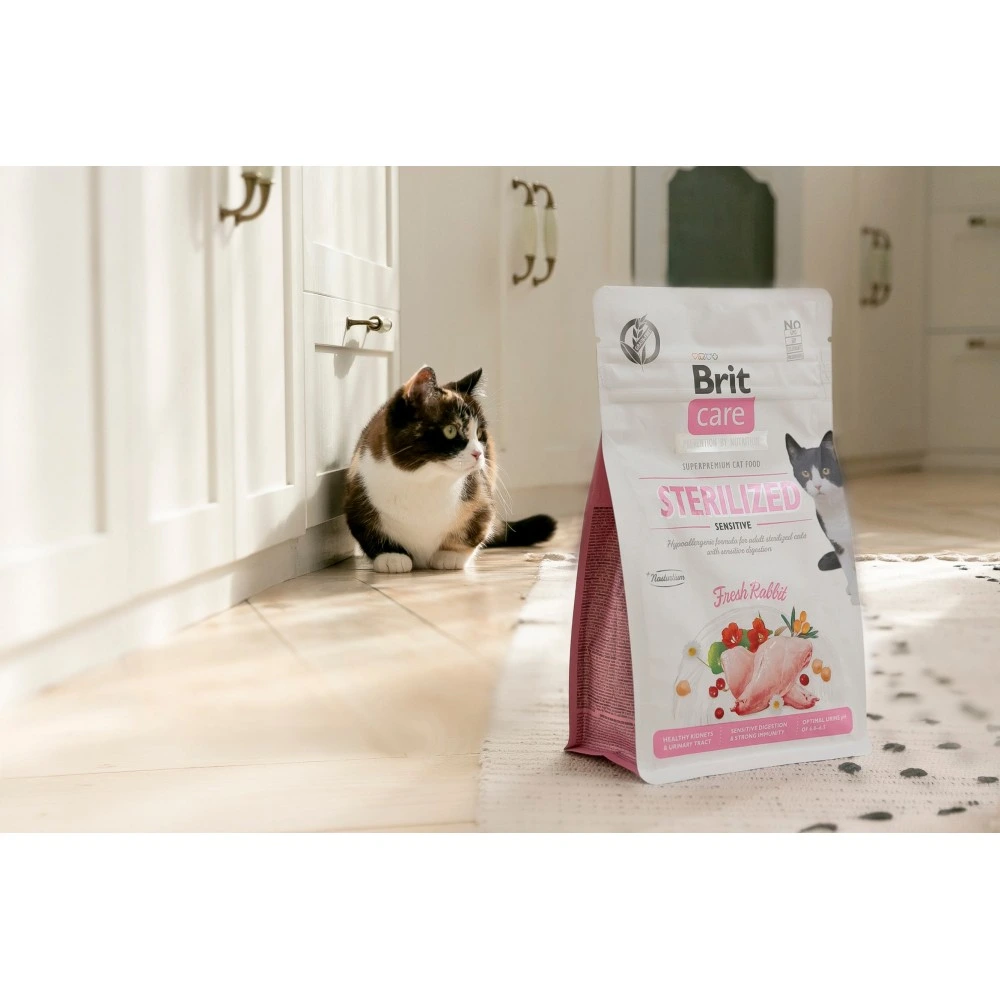 Корм сухий Brit Care Cat Grain Free Sterilized Sensitive для стерилізованих котів з чутливим травленням з кроликом 2 кг