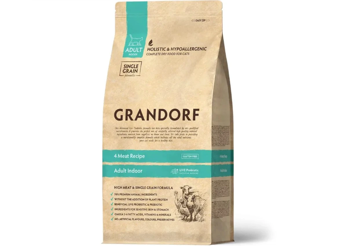 Корм для котів Grandorf GD Cat Indoor 4 Meat, 4 види м'яса, 0,4 кг