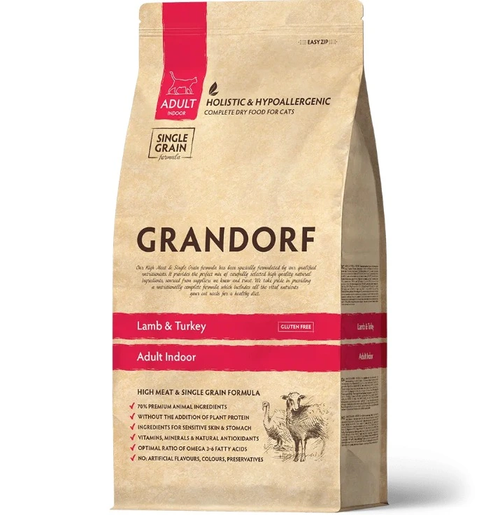 Корм для котів Grandorf Indoor Lamb & Turkey, 0,4 кг