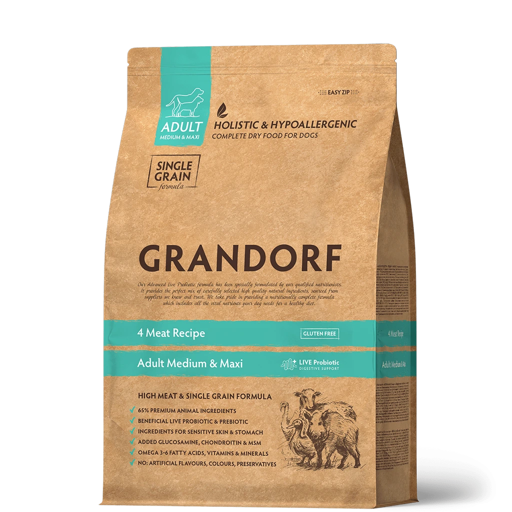 Корм для собак Grandorf Medium & Maxi 4 Meat, для середніх та великих порід, 10 кг