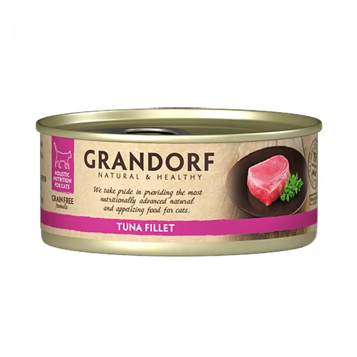 Вологий корм для котів Grandorf GD-Cat, філе тунця, 70 г