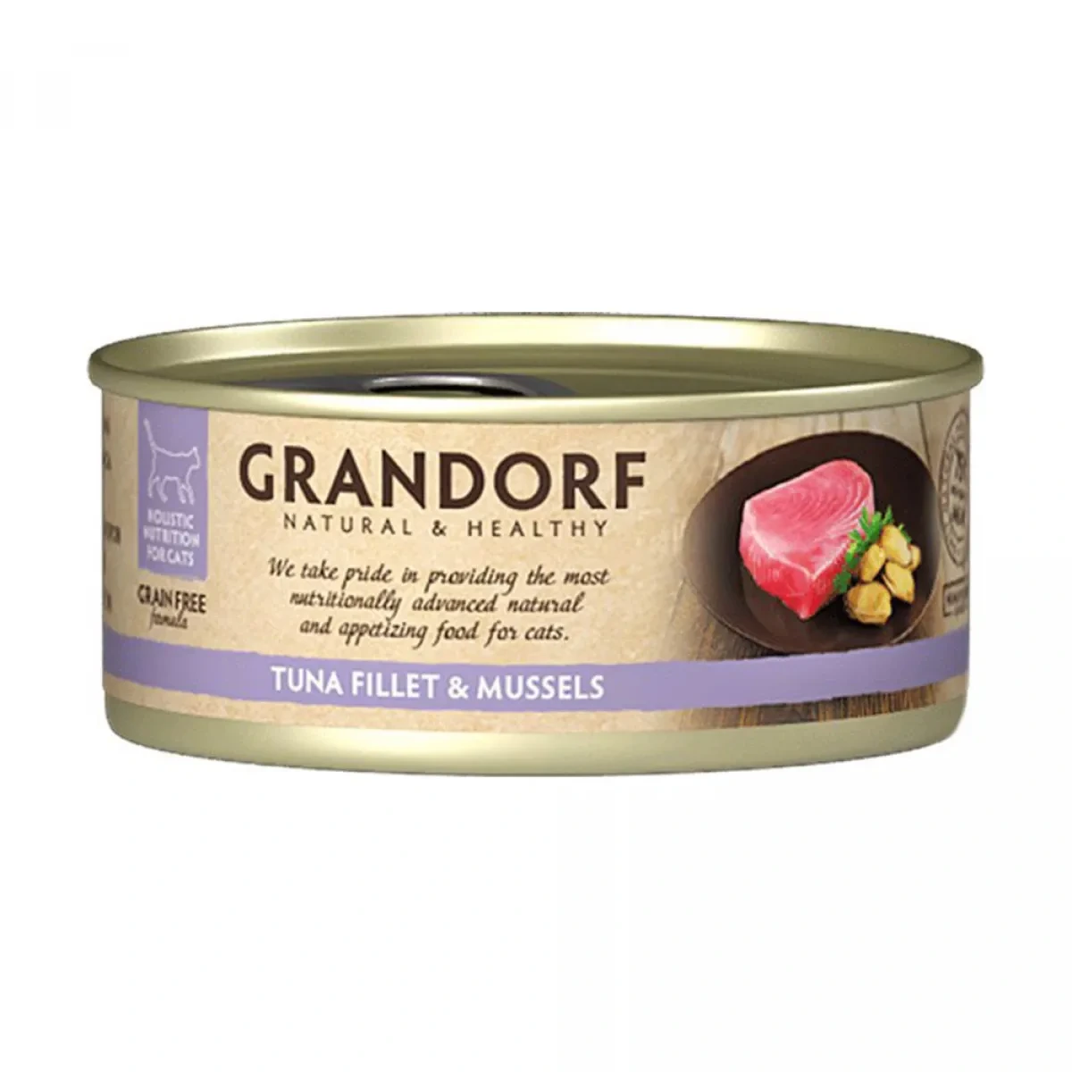 Вологий корм для котів Grandorf Tuna Fillet & Mussels, 70 г