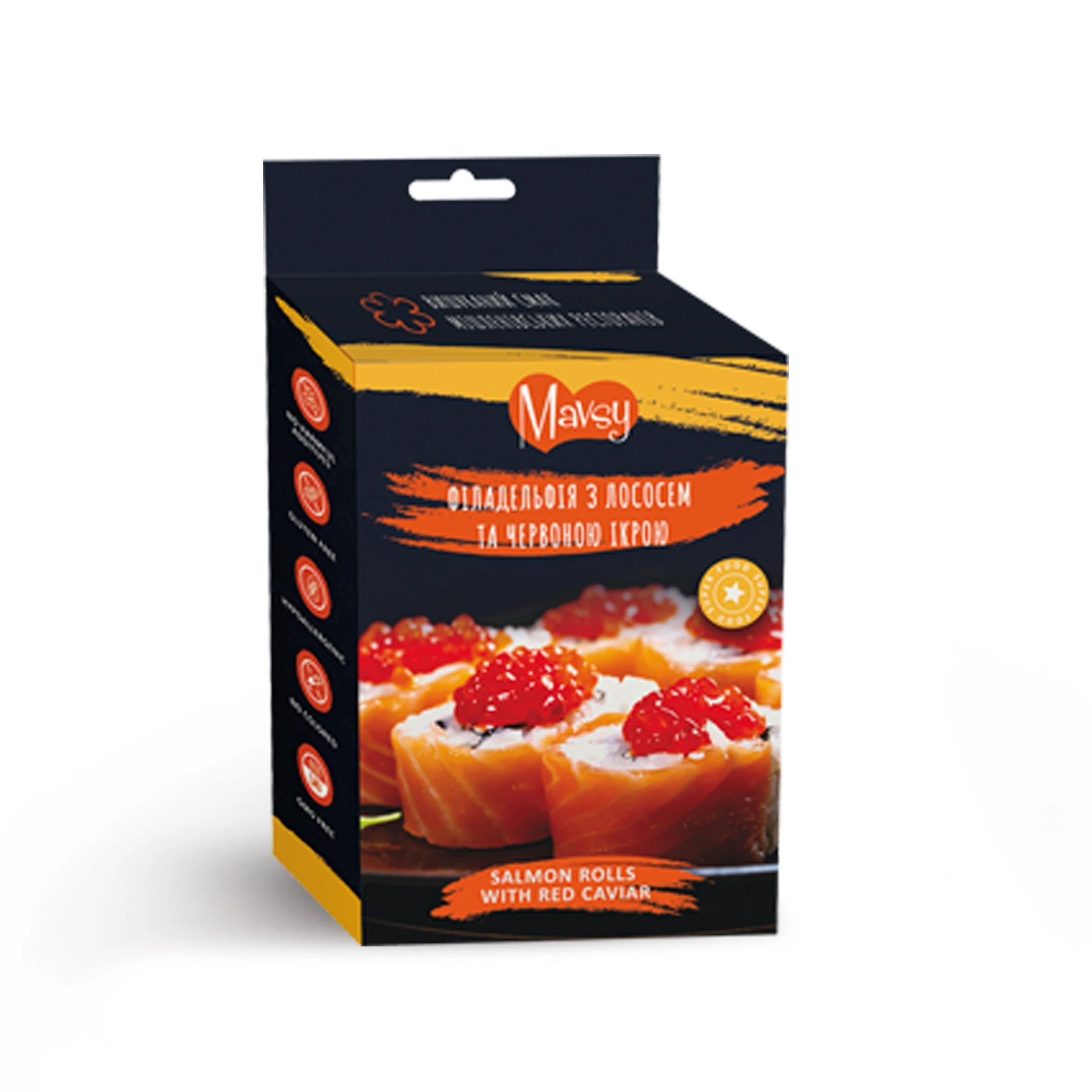 Ласощі для тварин Mavsy Salmon cod with fish roe roll, Філадельфія з лососем та червоною ікрою, 100г