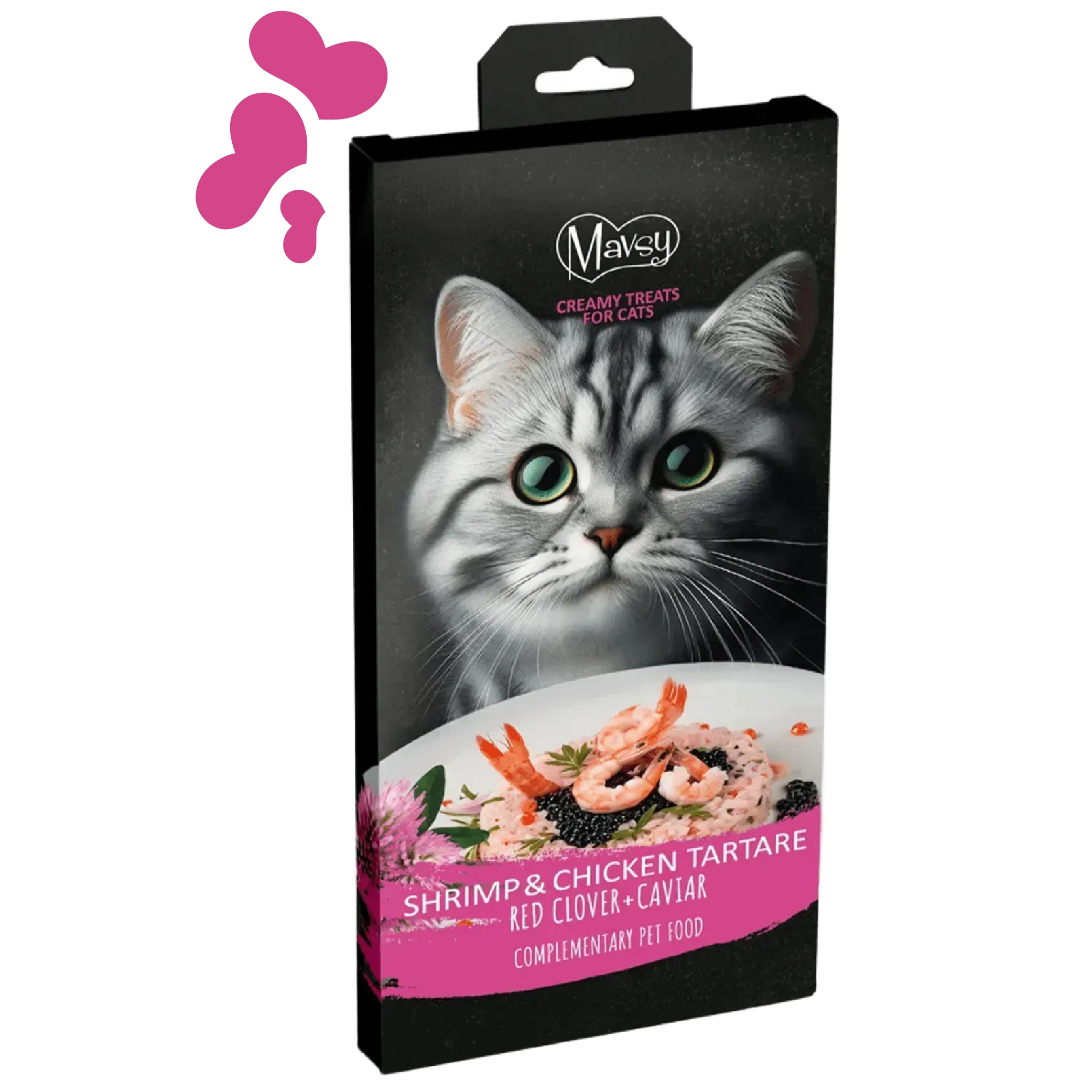 Ласощі для котів Mavsy Creamy Treats, Курка, креветки та ікра, 5x15 г