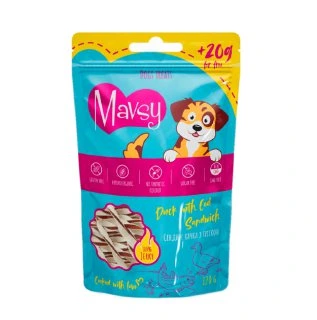 Ласощі для собак Mavsy Duck with Cod Sandwich 120г