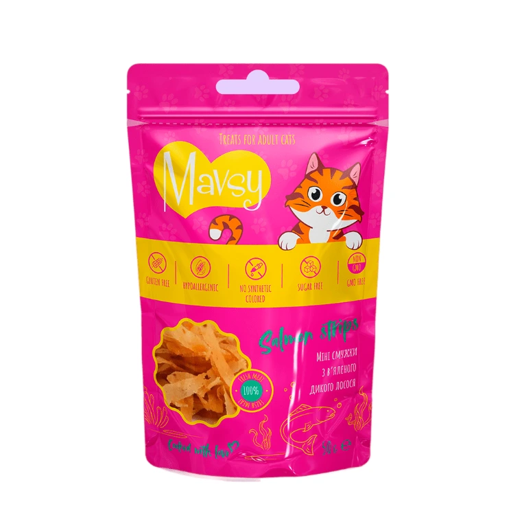 Ласощі для котів Mavsy Mini Salmon Strips 50 г