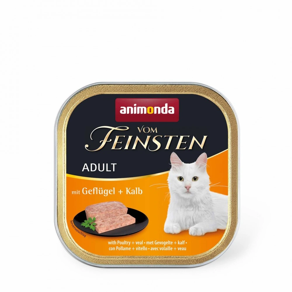 Корм вологий Vom Feinsten Adult with Poultry Veal для котів з птицею і телятиною 100 г