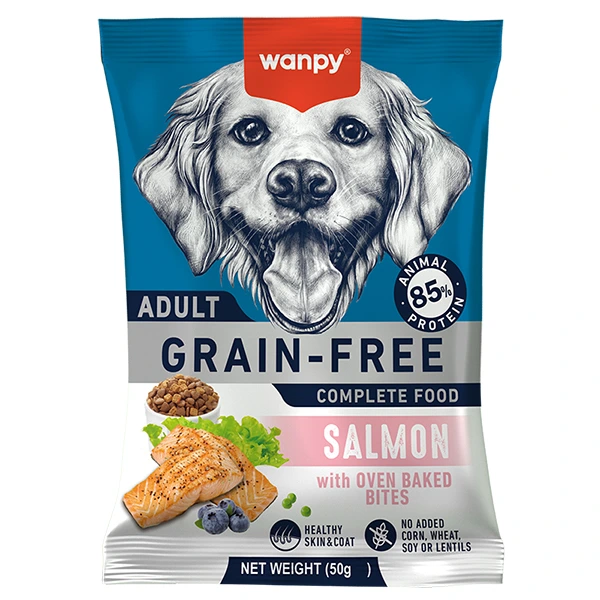 Wanpy Adult Dog Grain Free Salmon ВАНПИ ЛОСОСЬ ДЛЯ СОБАК сухой беззерновой корм 50г