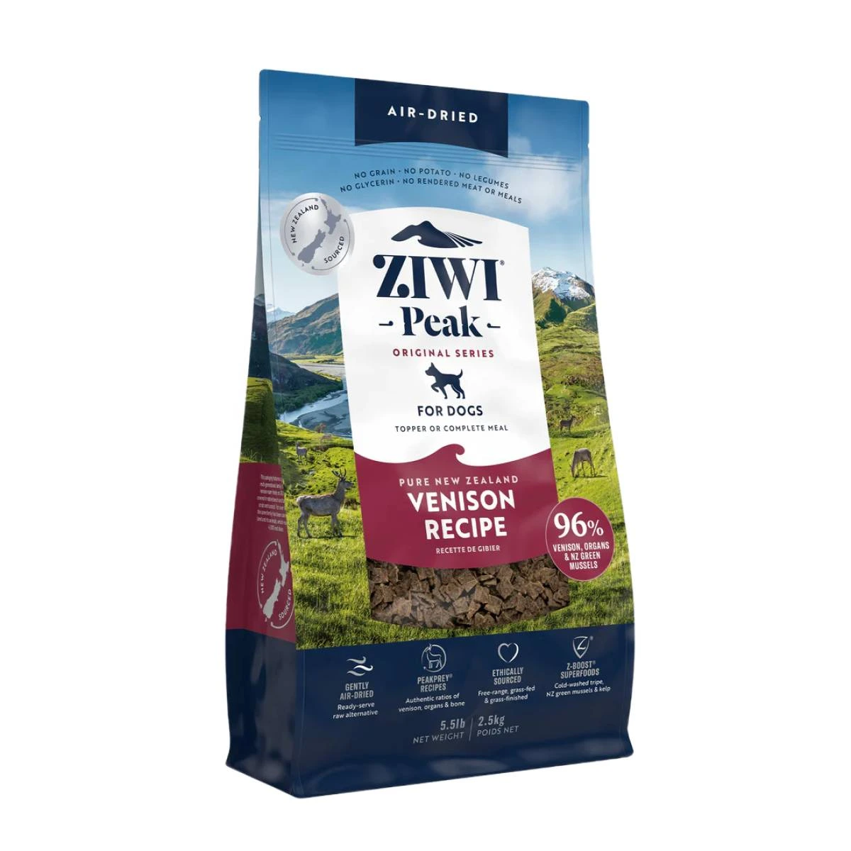Полнорационный сухой корм для собак Ziwi Peak Air Dried Оленина 2,5 кг