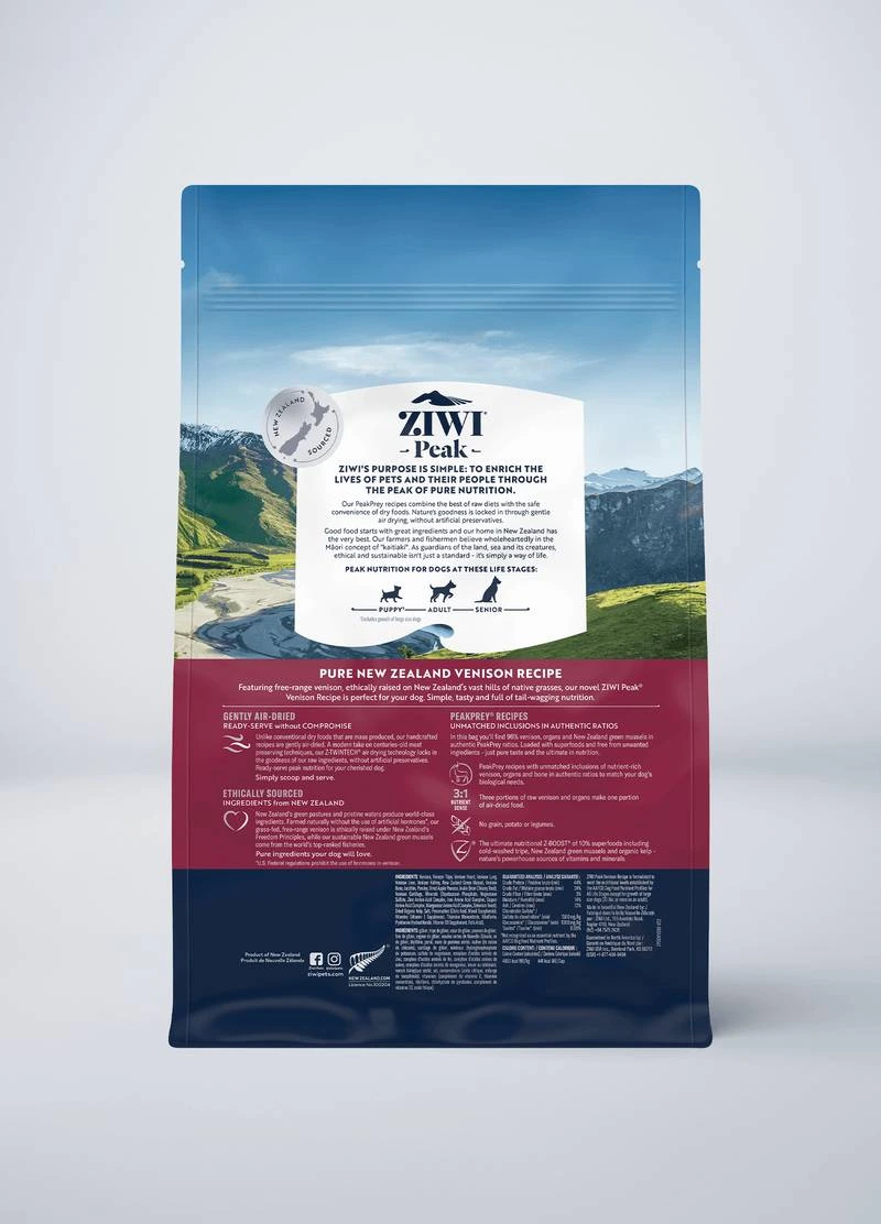 Полнорационный сухой корм для собак Ziwi Peak Air Dried Оленина 1 кг