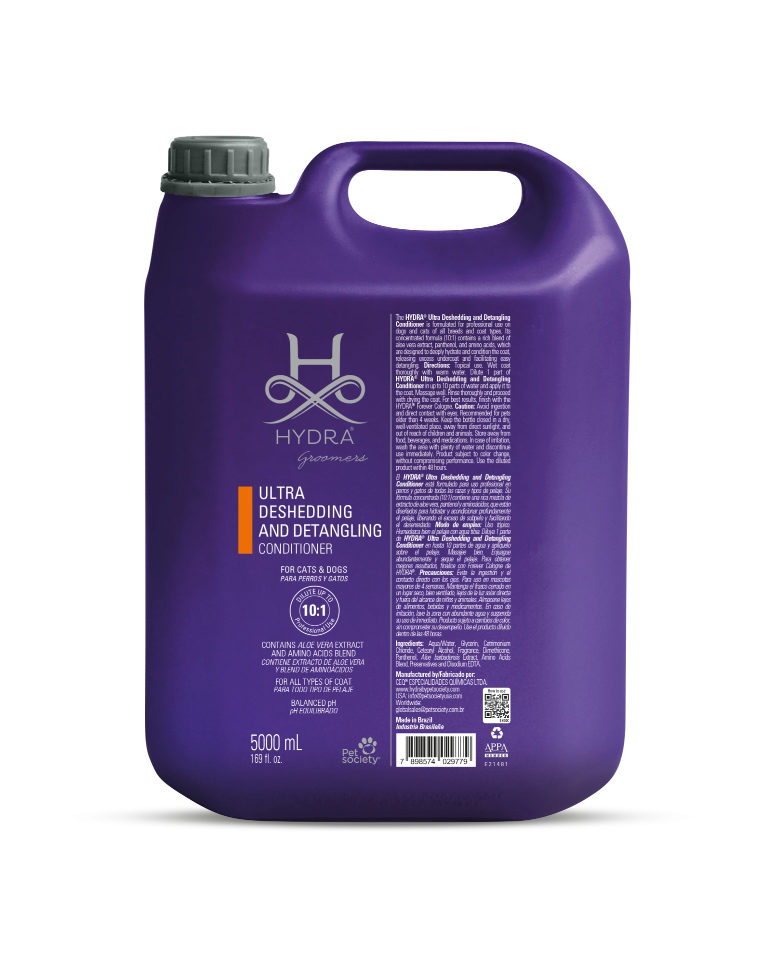 Hydra Groomers Deshedding Conditioner - Кондиціонер для прискорення линьки у собак та котів, 5 л