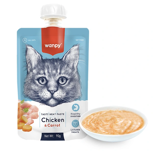Wanpy Chicken & Carrot ВАНПІ КРЕМ-ПЮРЕ КУРКА З МОРКВОЮ рідкий корм для котів