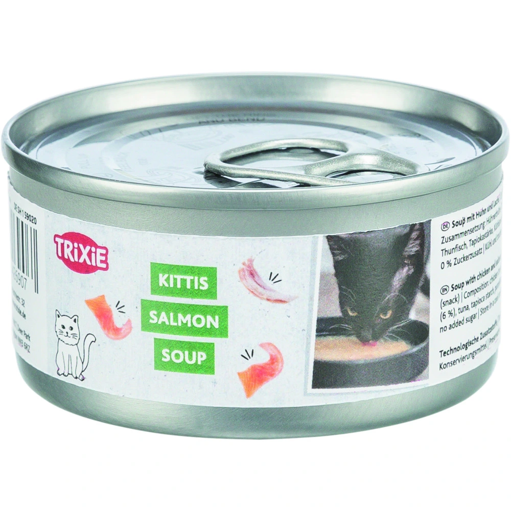 Корм вологий Trixie Salmon Soup with chicken and salmon для котів  Лососевий суп з куркою та лососем, 80 г