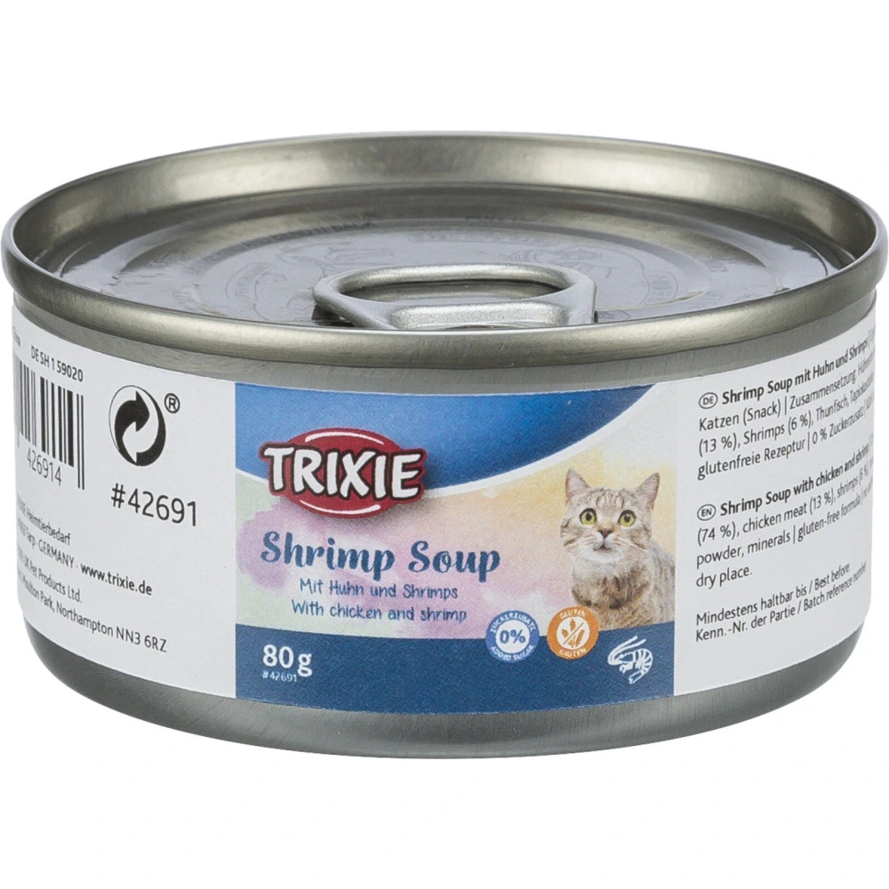 Корм вологий Trixie Shrimp Soup with chicken and shrimp для котів  Креветочний суп з куркою та креветками, 80 г