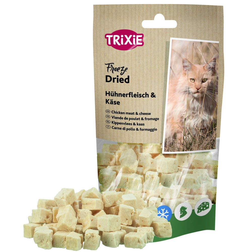 Ласощі Trixie Freeze Dried Chicken and Cheese для котів  Сублімоване куряче філе з сиром, 25 г