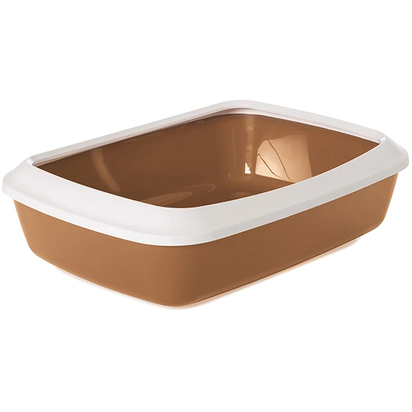 Лоток для котів Savic Iriz Litter Tray, з бортиком, Світло-коричневий, 50х37х13 см