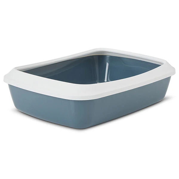 Лоток для котів Savic Iriz Litter Tray, з бортиком, Сіро-блакитний, 50х37х13 см