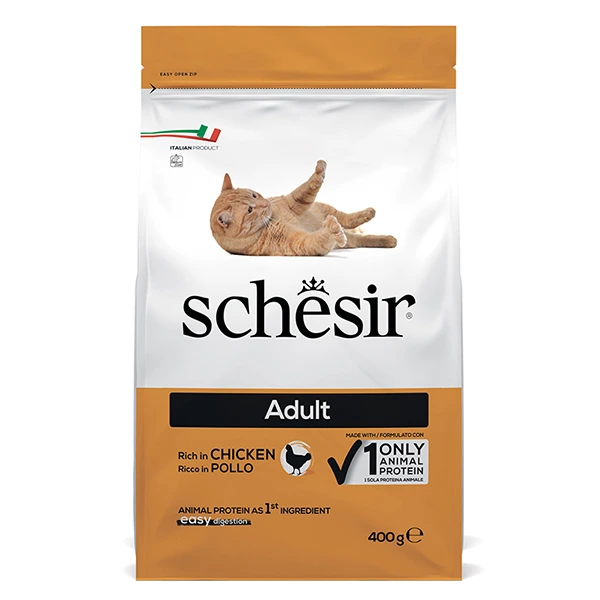 Корм для котів Schesir Dry Cat Adult Chicken, сухий монопротеїновий, 0.4 кг
