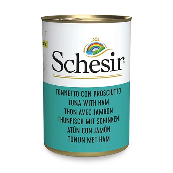 Корм для котів Schesir Tuna with Ham, Тунець з шинкою в бульйоні, 0.14 кг