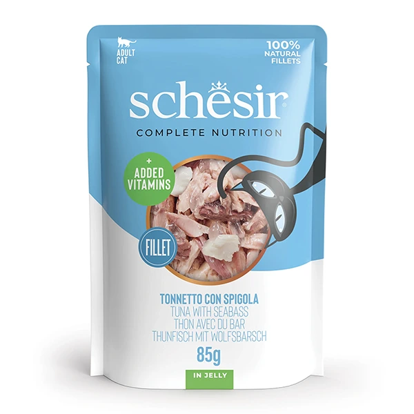 Корм для котів Schesir Wet, Тунець з окунем