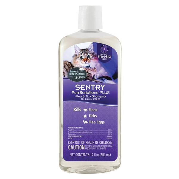 Шампунь від бліх та кліщів для котів Sentry PurrScriptions Plus Spring Freesia