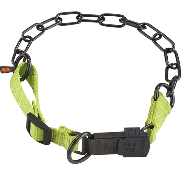 Нашийник Sprenger Adjustable Collar with Assembly Chain, Зелений, середня ланка, нержавіюча сталь