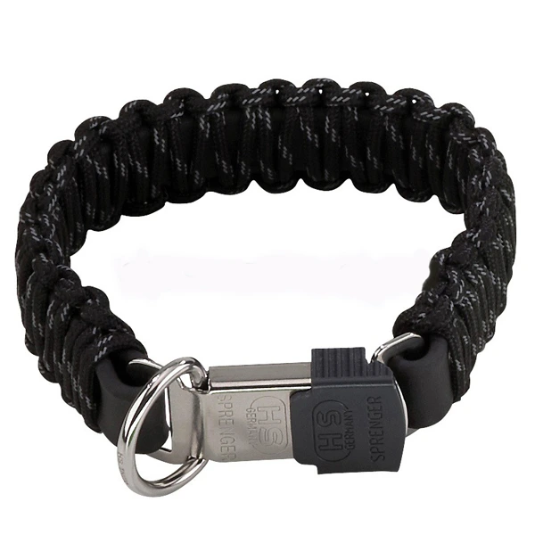 Нашийник для собак Sprenger Paracord, Чорний, світловідбивний
