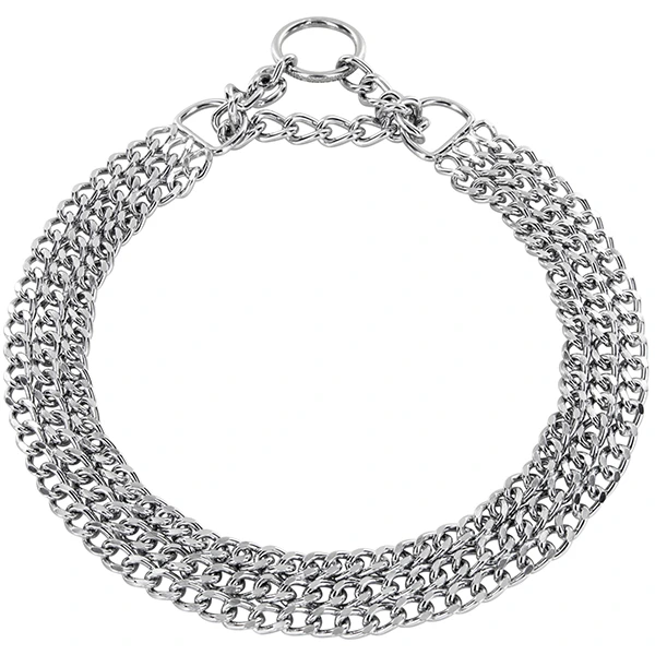 Нашийник-мартінгал Sprenger Triple Row Martingale, плоска ланка 2мм, хромована сталь