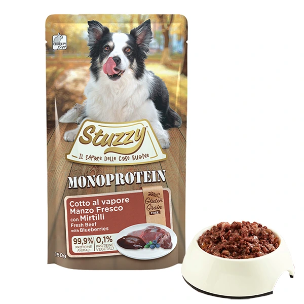 Корм для собак Stuzzy Monoprotein Beef with Blueberries, беззерновий повнораціонний вологий корм, 0.15 кг