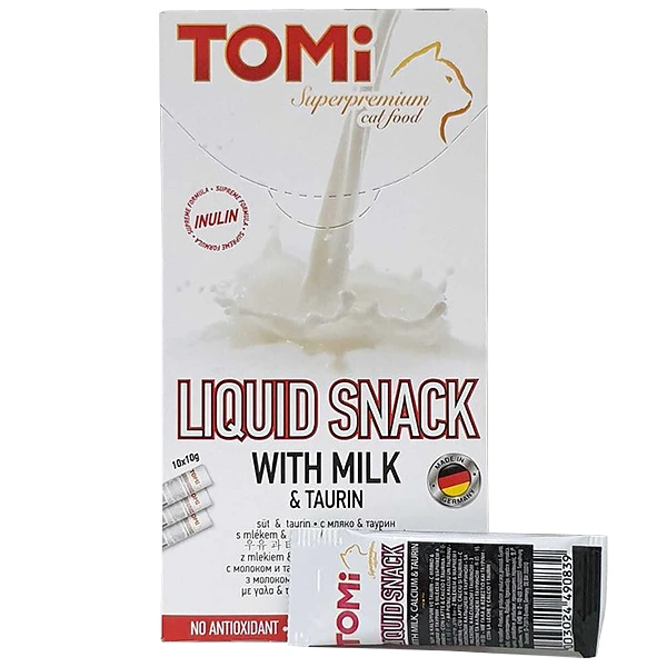 Ласощі для котів TOMi Liquid Snack, Молоко з таурином