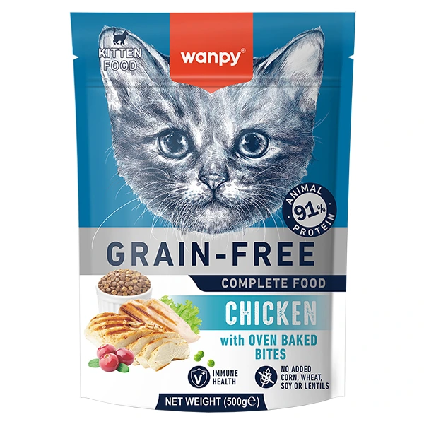 Сухий корм для котів Wanpy Kitten Grain Free Chicken, Курка, 0.5 кг
