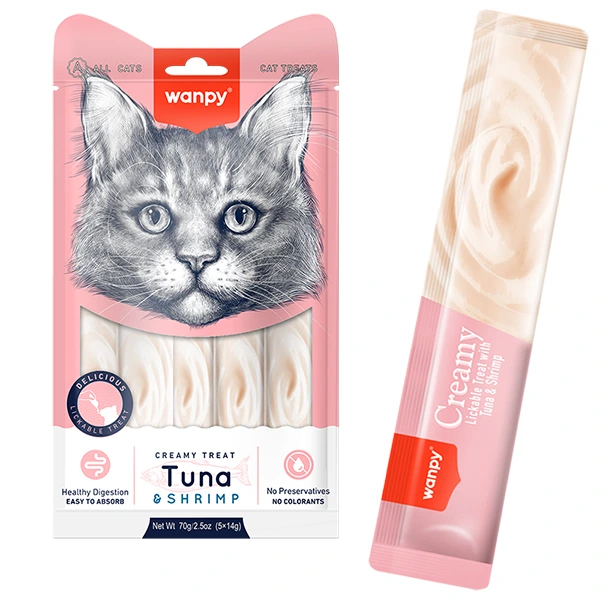 Ласощі для котів Wanpy Creamy Lickable Treats, Тунець з креветками