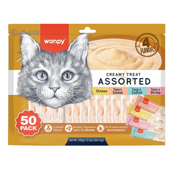 Ласощі для котів Wanpy Creamy Treat, Асорті