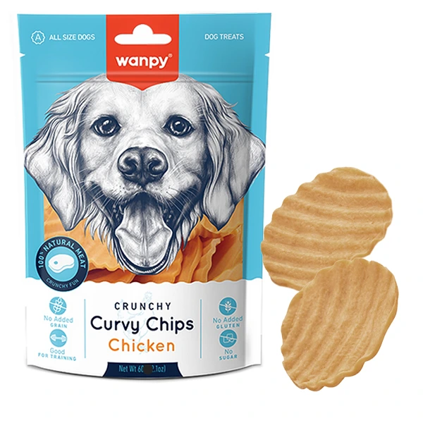 Ласощі для собак Wanpy Curvy Chips, Курка