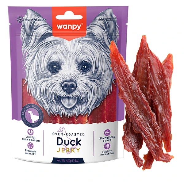 Ласощі для собак Wanpy Snacks Duck Jerky, філе качки в'ялене, 454 г