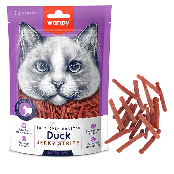 Ласощі для котів Wanpy Soft Jerky Strips, Качка