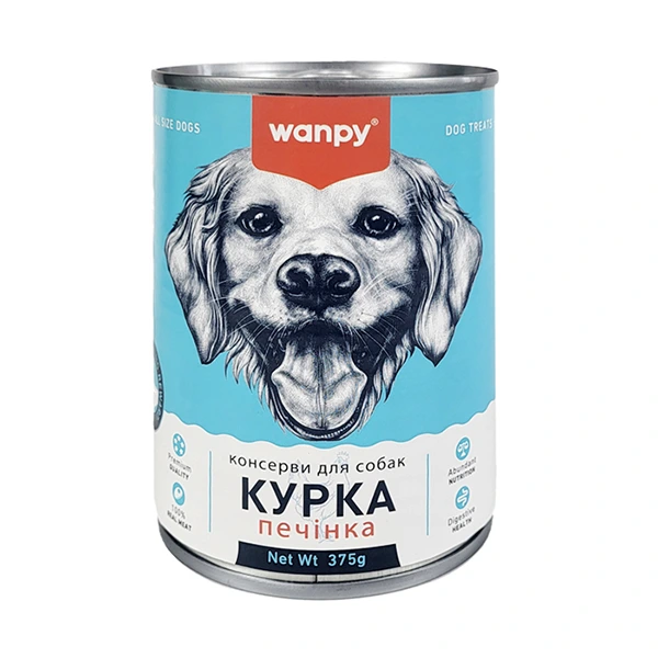 Корм для собак Wanpy Chicken & Liver, Курка Печінка паштет 375г