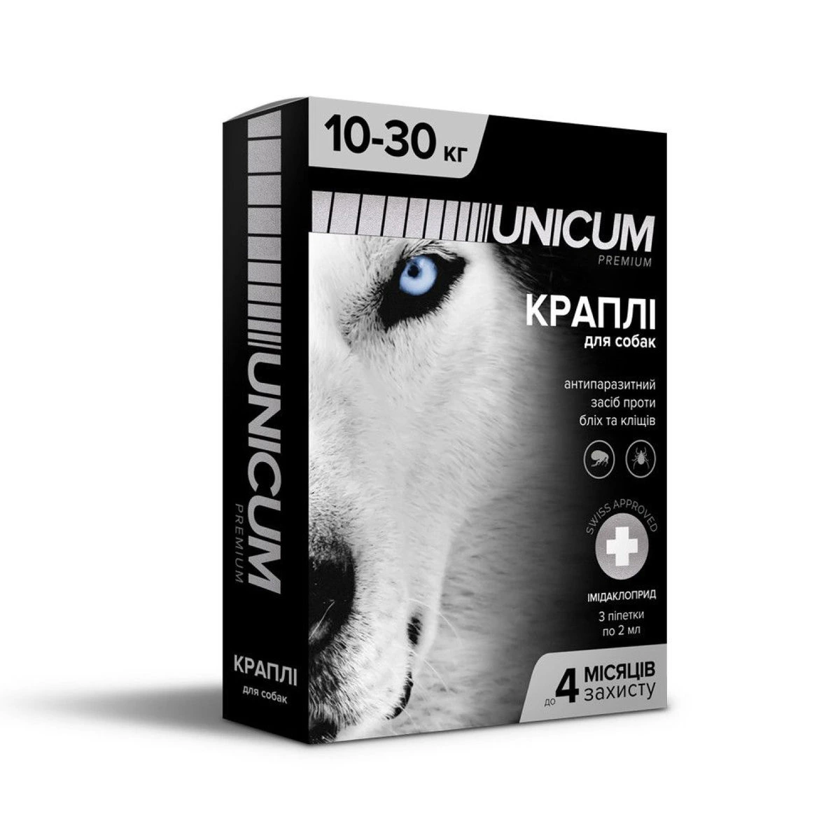 Краплі для собак UNICUM PREMIUM, від бліх та кліщів, 10-30 кг